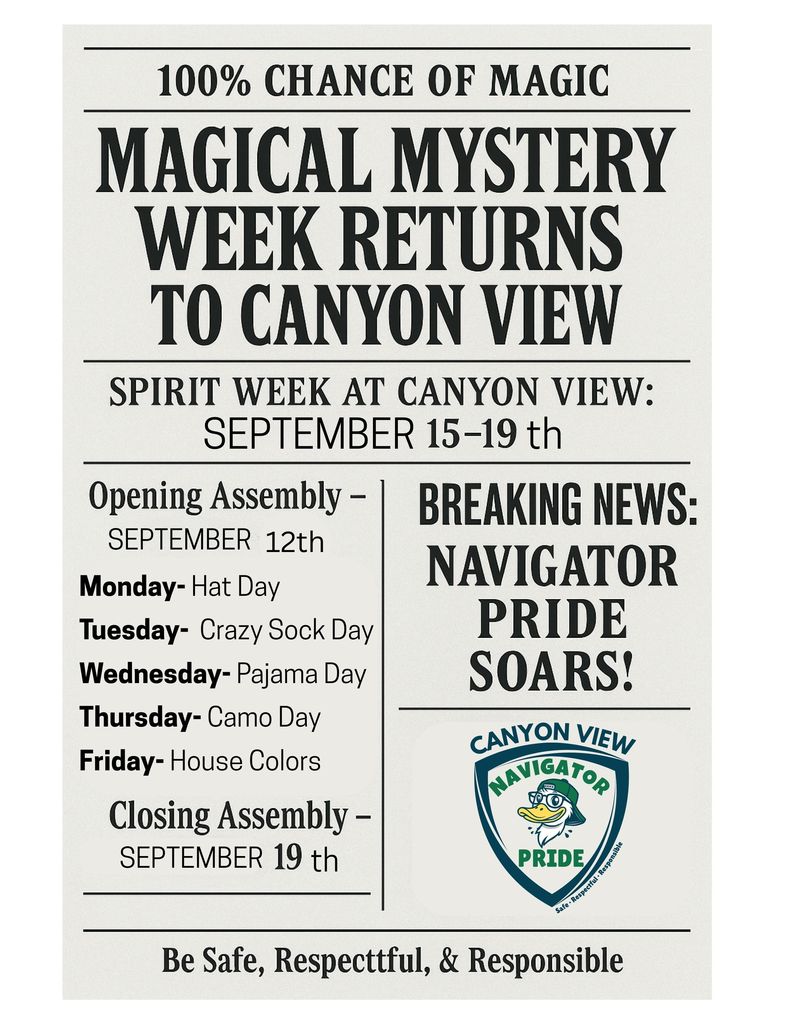 Spirit Week Flyer 
