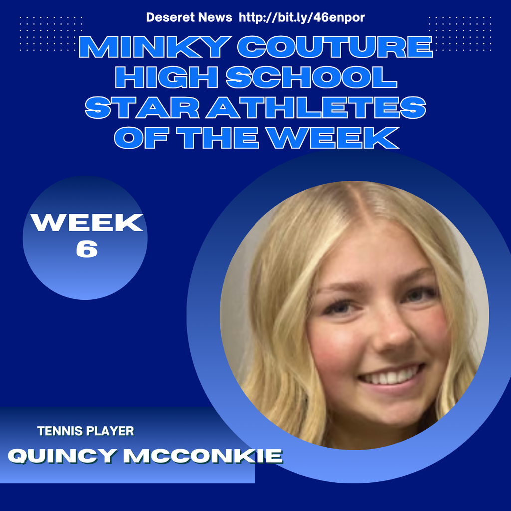 Deseret News  http://bit.ly/46enpor Minky Couture high school star athletes of the week. Week 6. Tennis Player Quincy McConkie