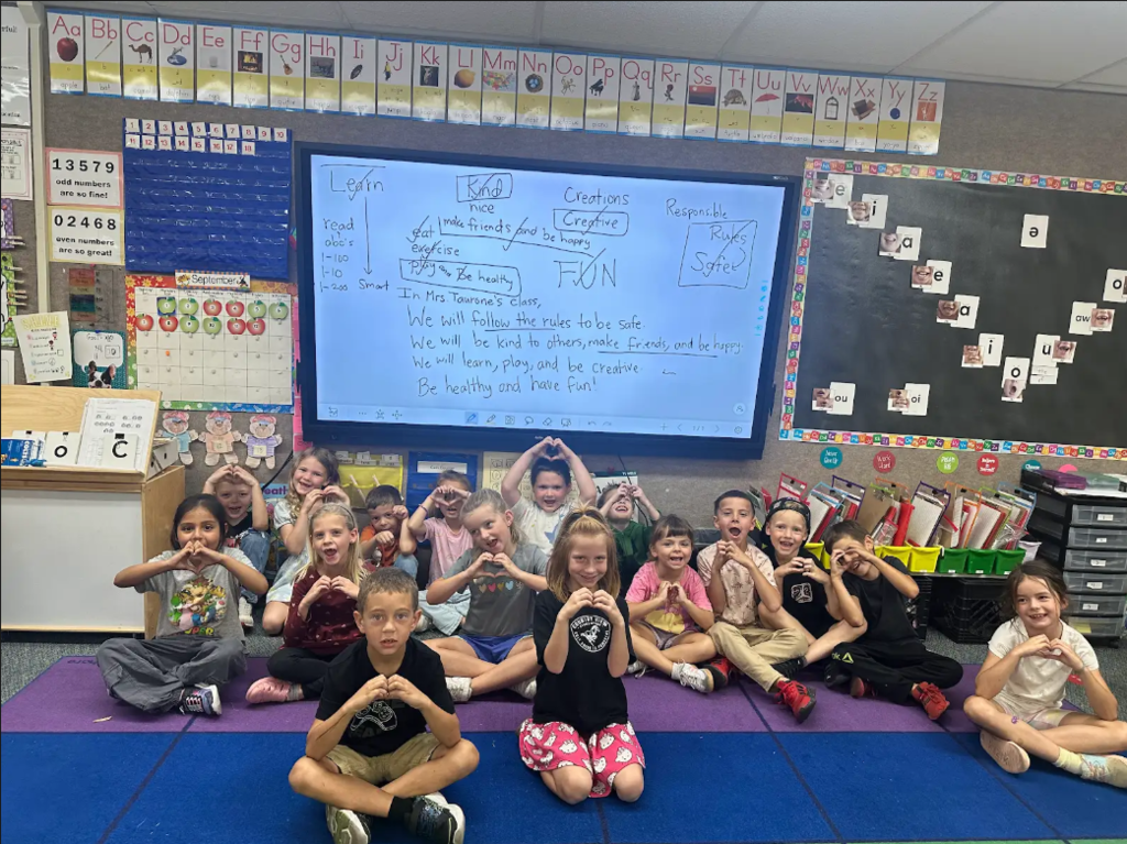 Mrs. Taurone class with their mission statement