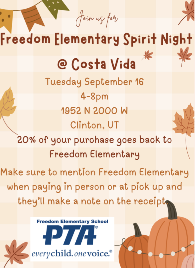 Spirit Night Costa Vida Tonight!