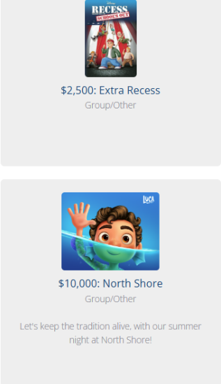Prize if you reach  $2500= Extra Recess, $10,000= Swimming at North Shore
