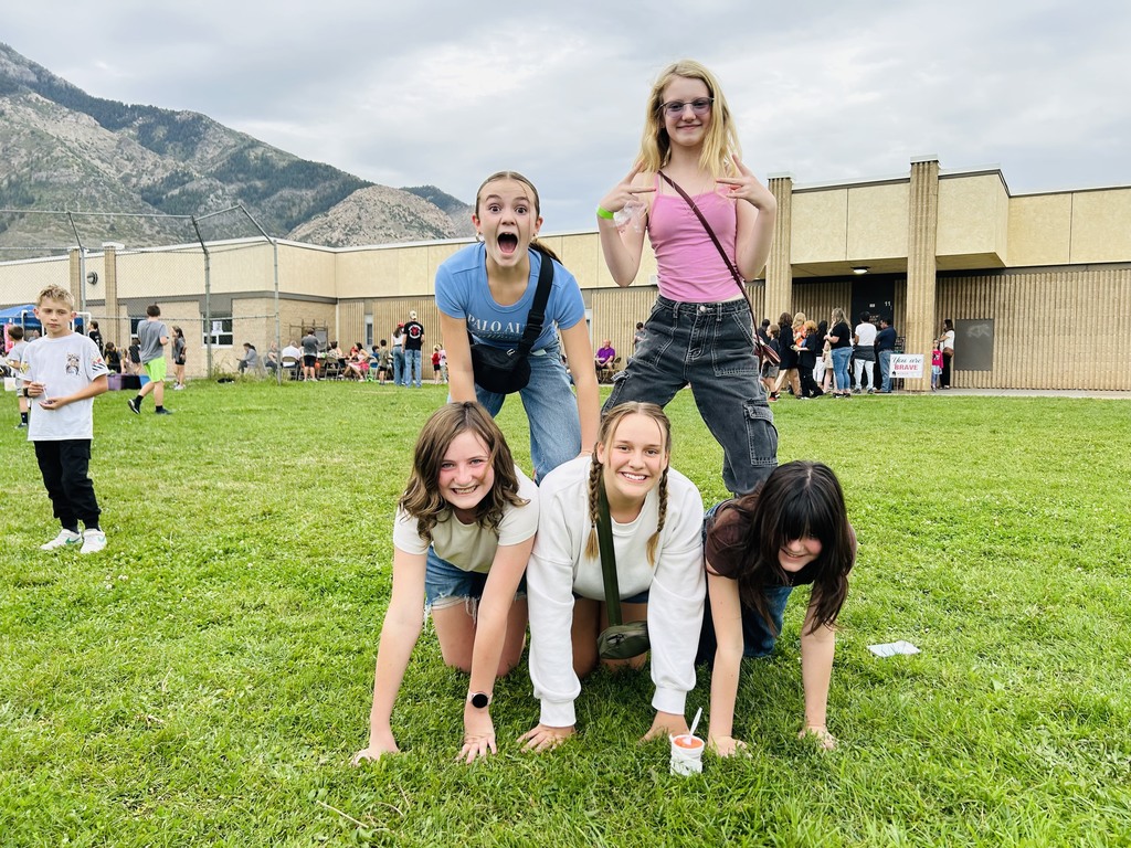 Human pyramid from past students