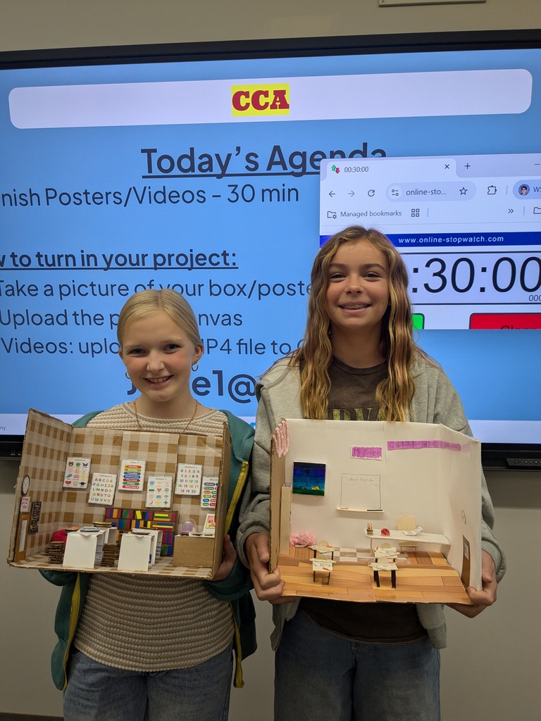 Mrs. Lee's CCA Class did a classroom project! They made Classroom Bulletin Boards and Mini 3-D models of future classrooms! Way to go 7th Graders!