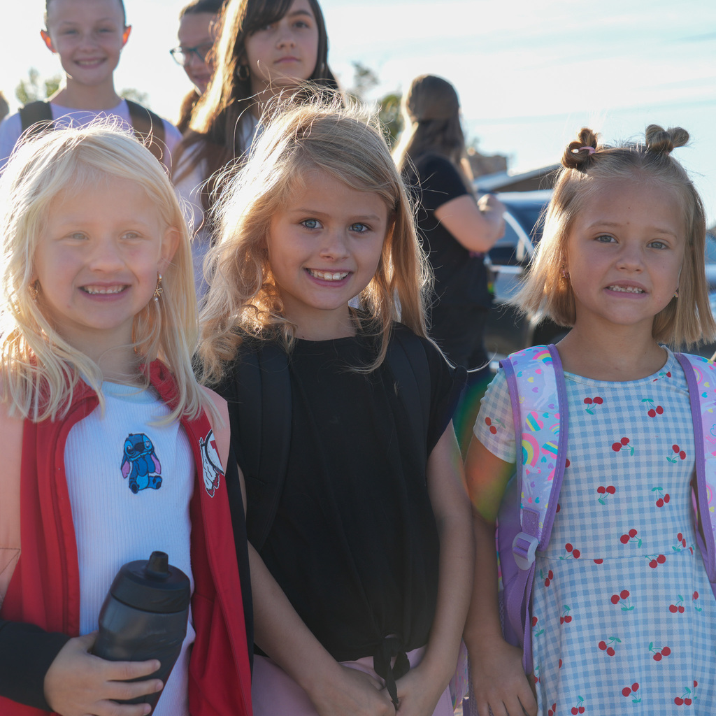 Students walking to school.