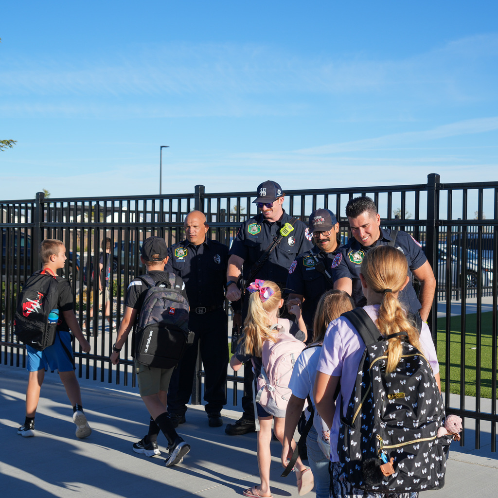 Students walking to school.