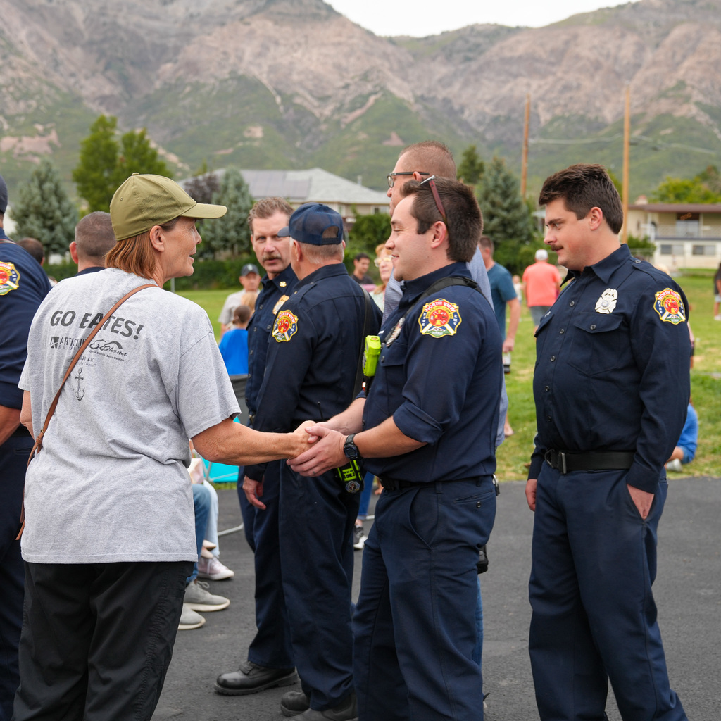 First responders and public at event.