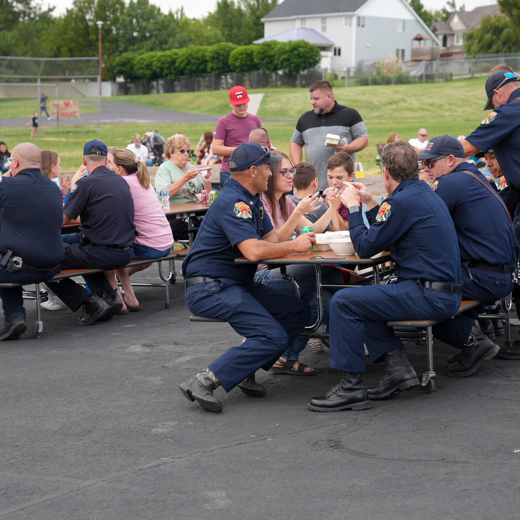 First responders and public at event.