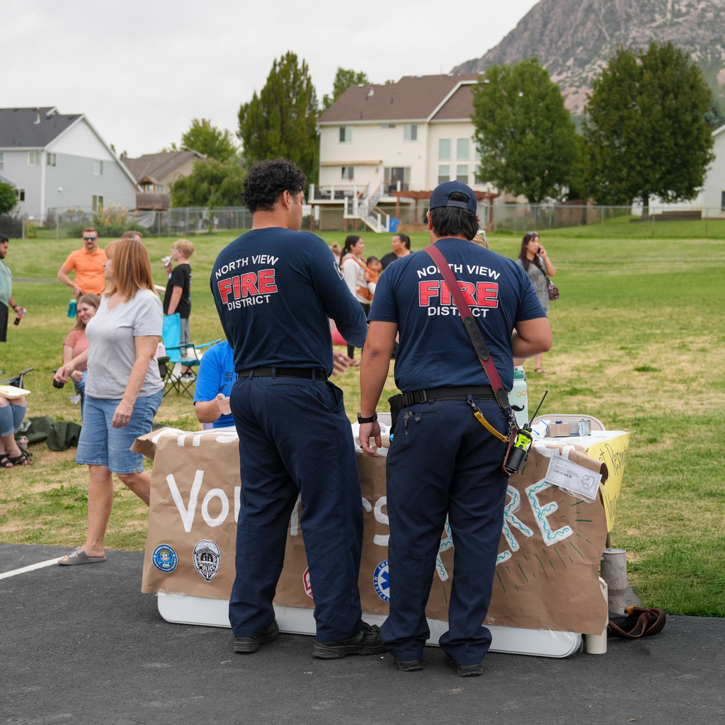 First responders and public at event.