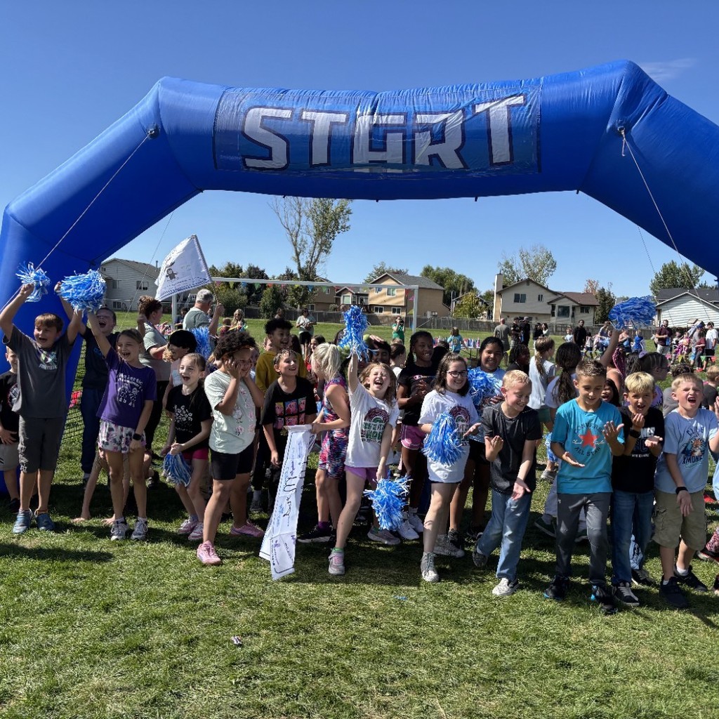 Kids at the start line of the Fun Run