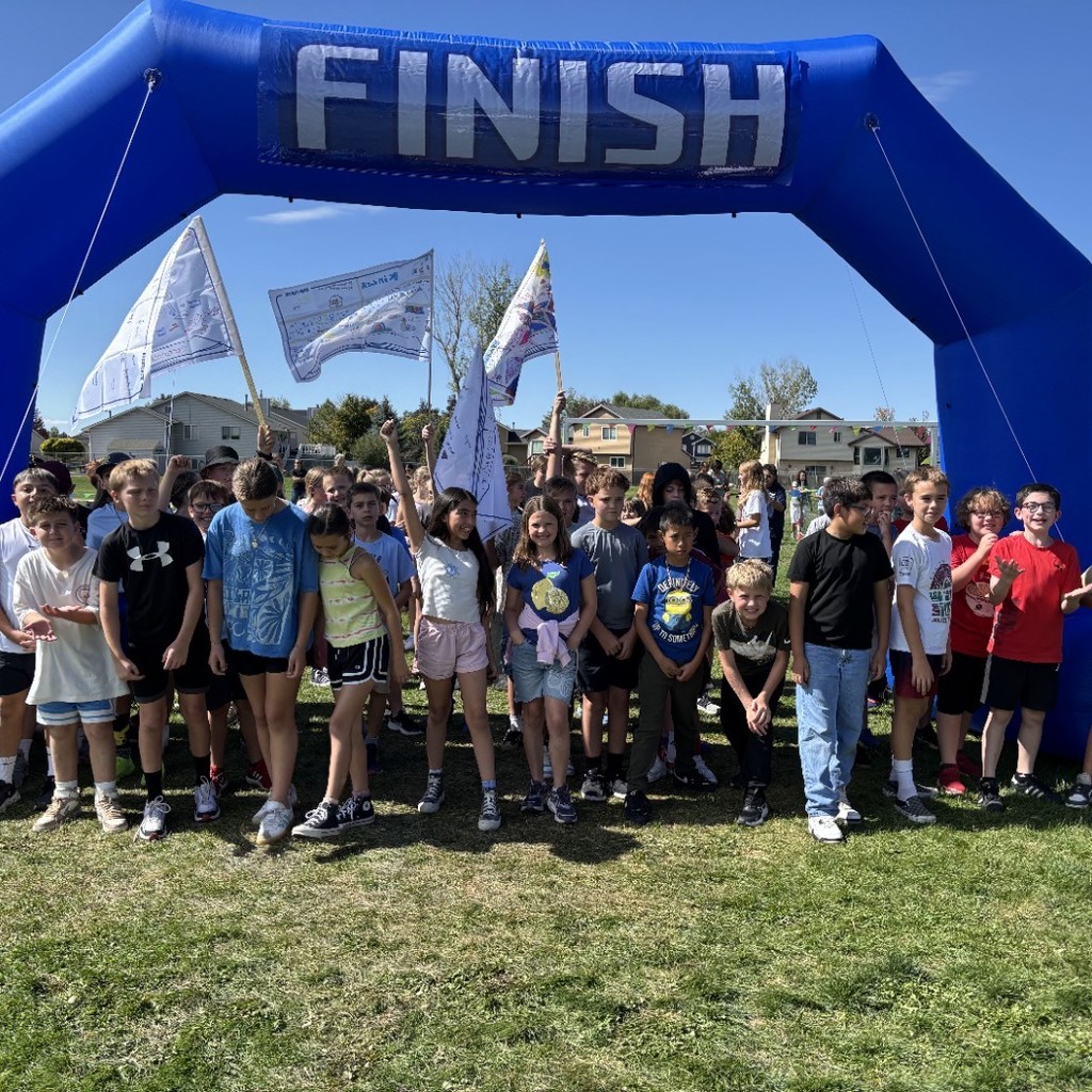 Kids at the start of the Fun Run