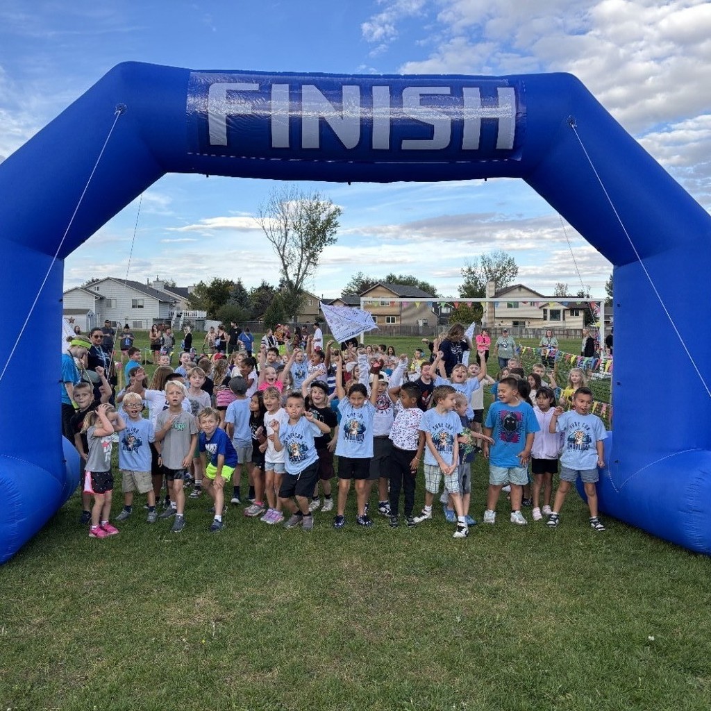 Kids at the Finish line of the Fun Run