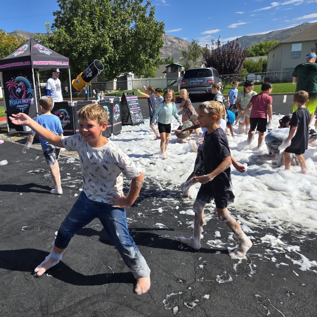 Kids playing in suds