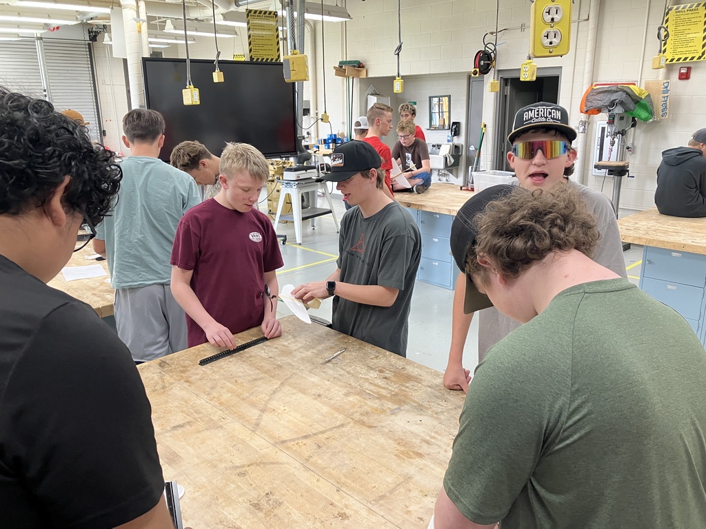 9th Grade Drone Aviation class is learning the basic principals of flight. They are learning that what the Wright brothers did took a lot of trial and error, as they try themselves to build a working rubber band propelled glider themselves. 