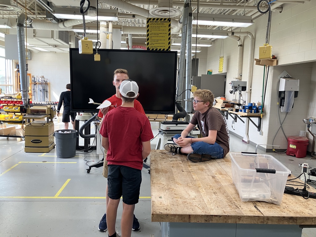 9th Grade Drone Aviation class is learning the basic principals of flight. They are learning that what the Wright brothers did took a lot of trial and error, as they try themselves to build a working rubber band propelled glider themselves. 