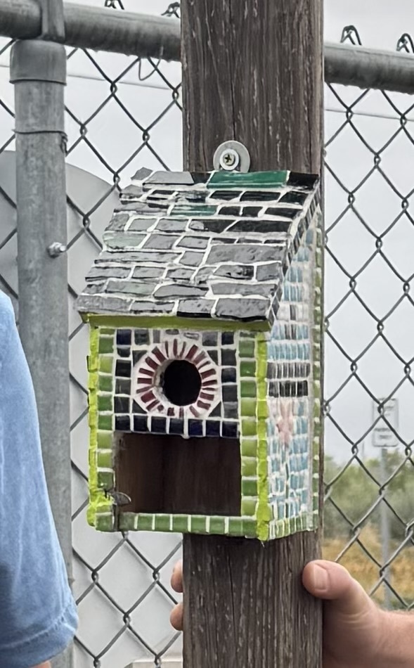 mosaic bird house