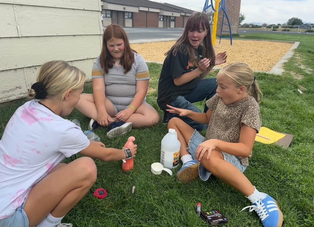 Students experimenting with vinegar