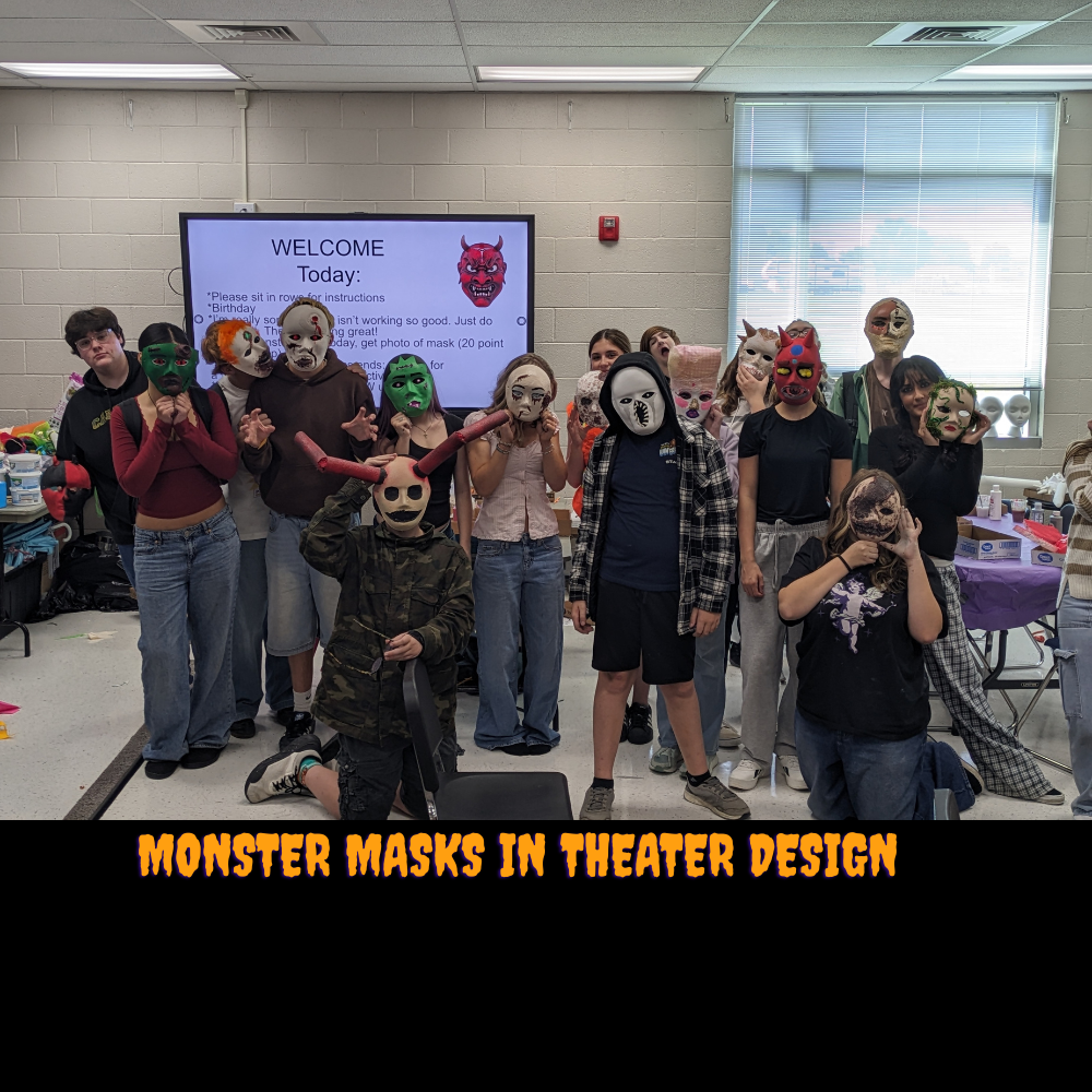 Theatre design. Monster masks