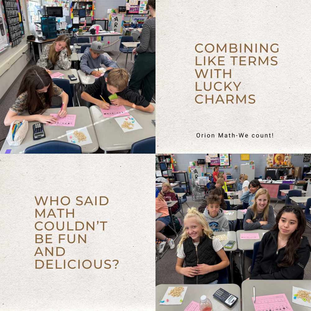 Combining Like Terms with Lucky Charms - Who said math couldn't be fun and delicious?  
