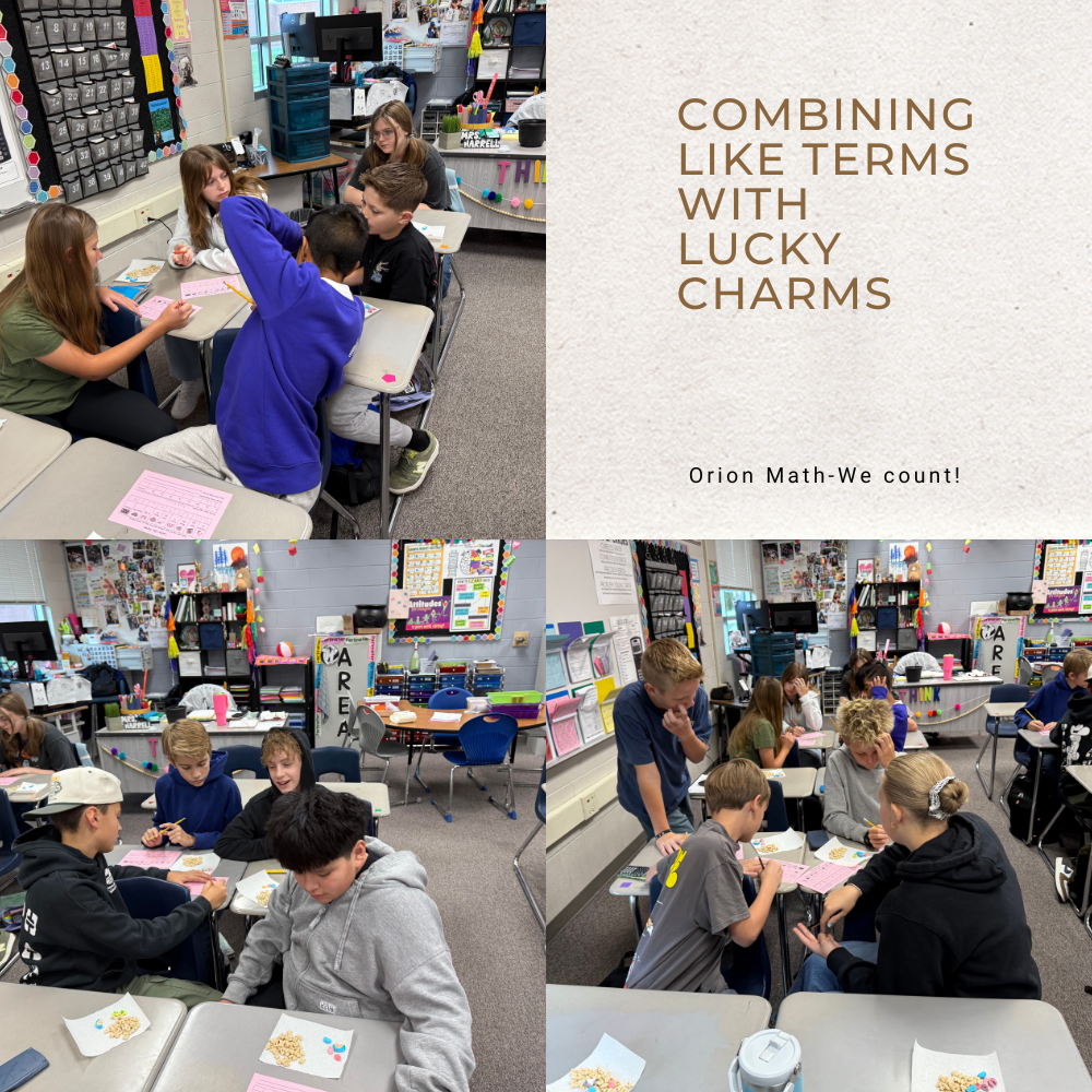 Combining Like Terms with Lucky Charms - Who said math couldn't be fun and delicious?  