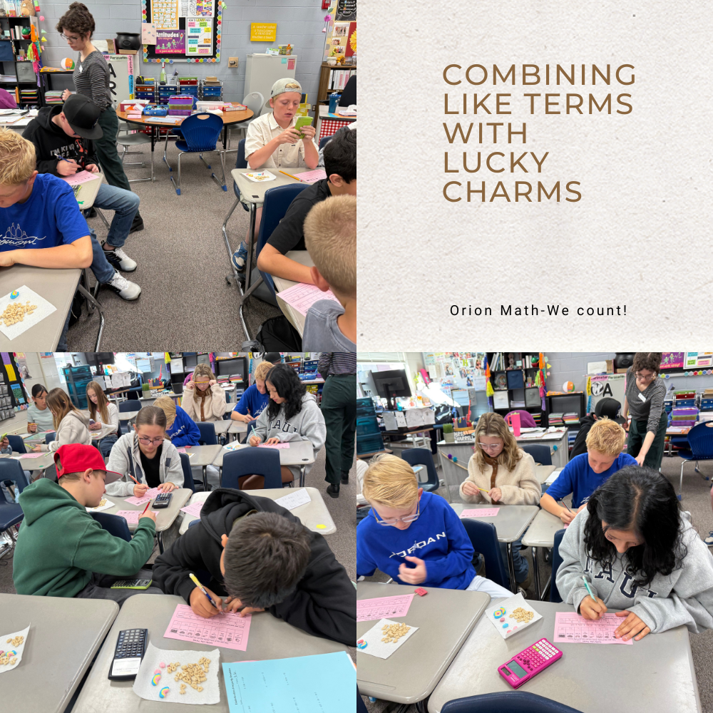 Combining Like Terms with Lucky Charms - Who said math couldn't be fun and delicious?  