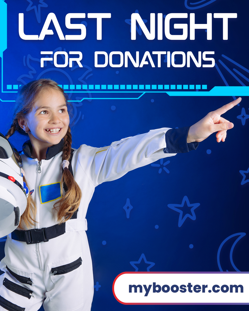Last night for donations, donate today on mybooster.com