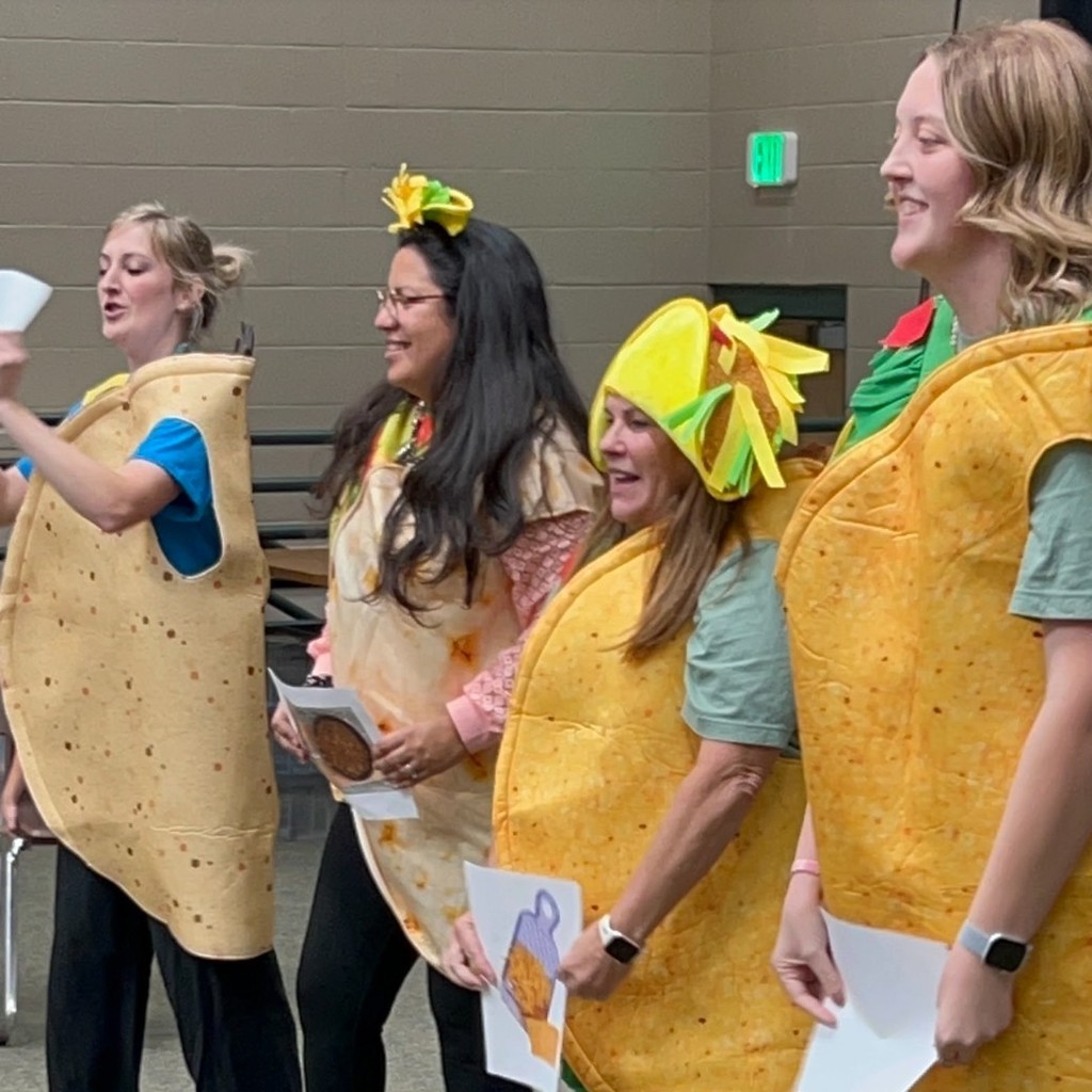 First Grade teachers in taco outfits