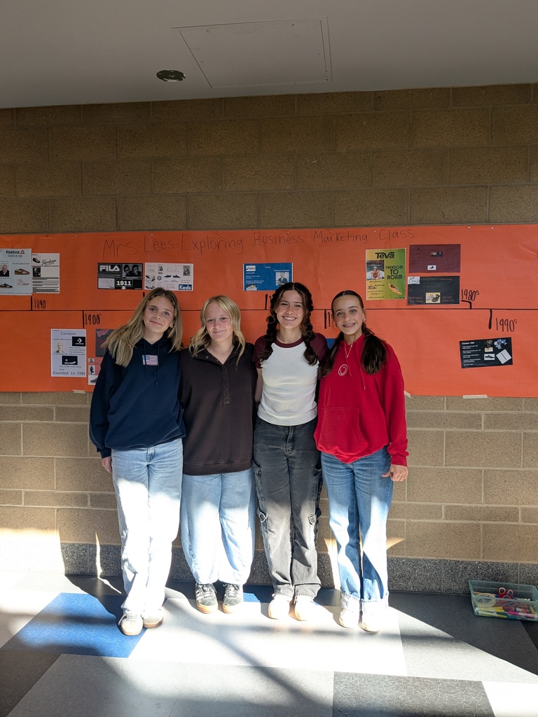 Exploring Business, Finance, & Marketing - A new class offered at Orion. Our first group of students have been learning all about products, promotions, pricing, and people!  Mrs. Lee's Business/Marketing class did a project on "A Century of Shoes" Students researched various shoe brands throughout history and as a class we made a timeline of the last 100+ years of shoes! Is your favorite brand listed? Go check out the big orange banner in 300 hall! 
