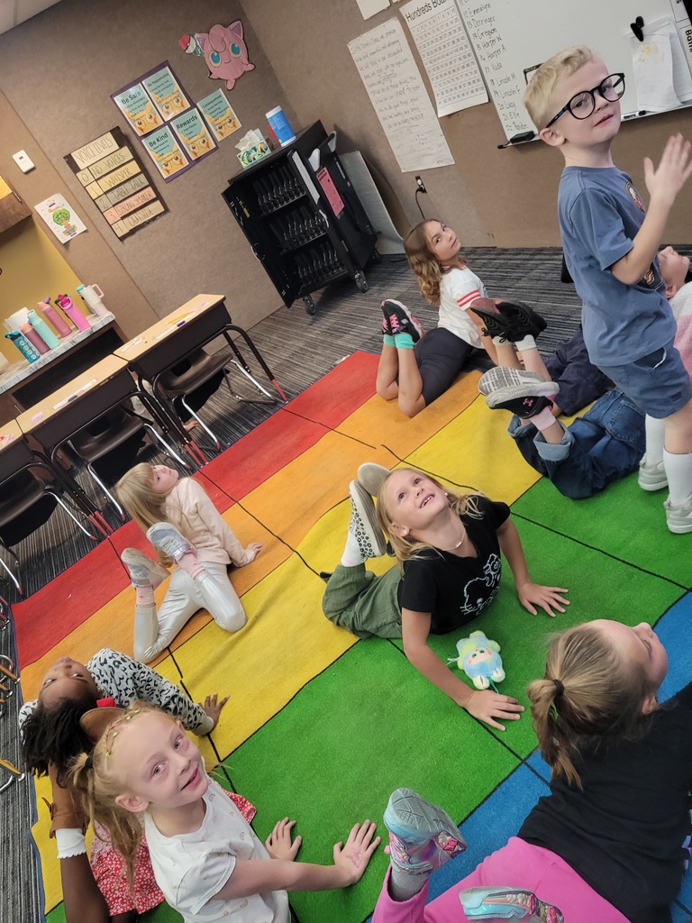 Mrs. Stone's 2nd Grade Class doing a brain break