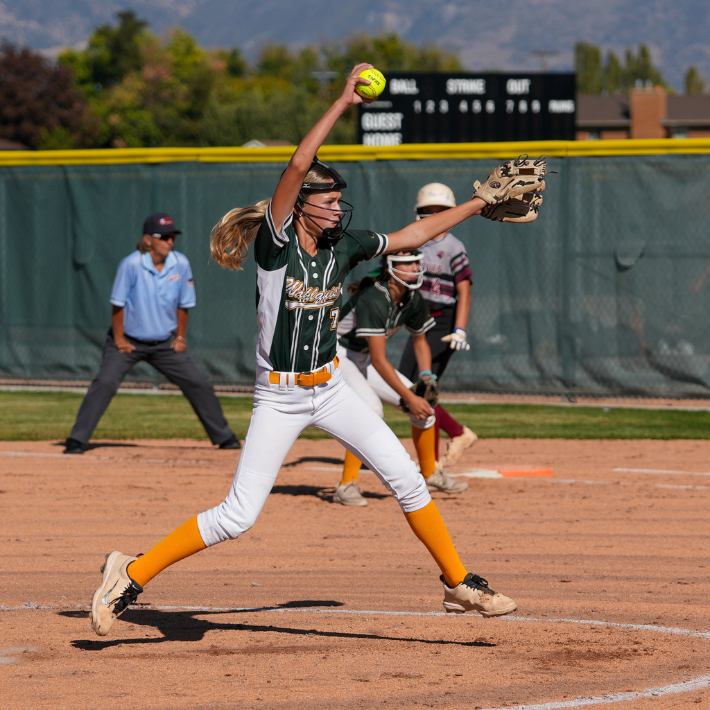 Girls softball players