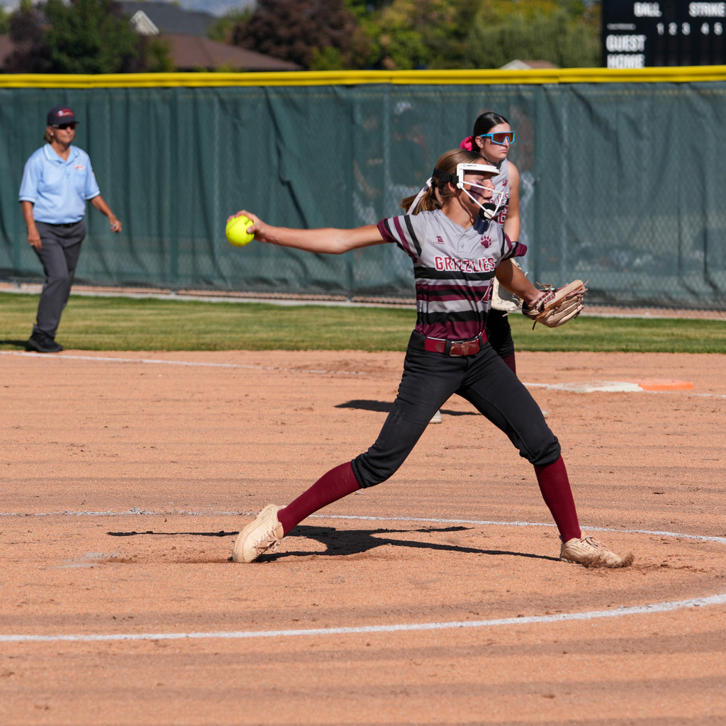 Girls softball players