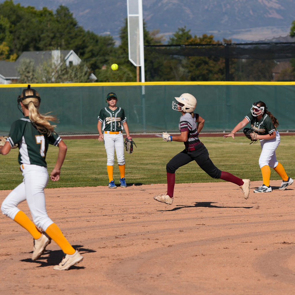 Girls softball players
