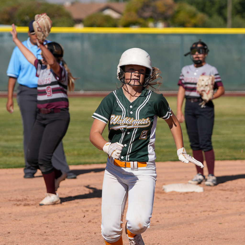 Girls softball players
