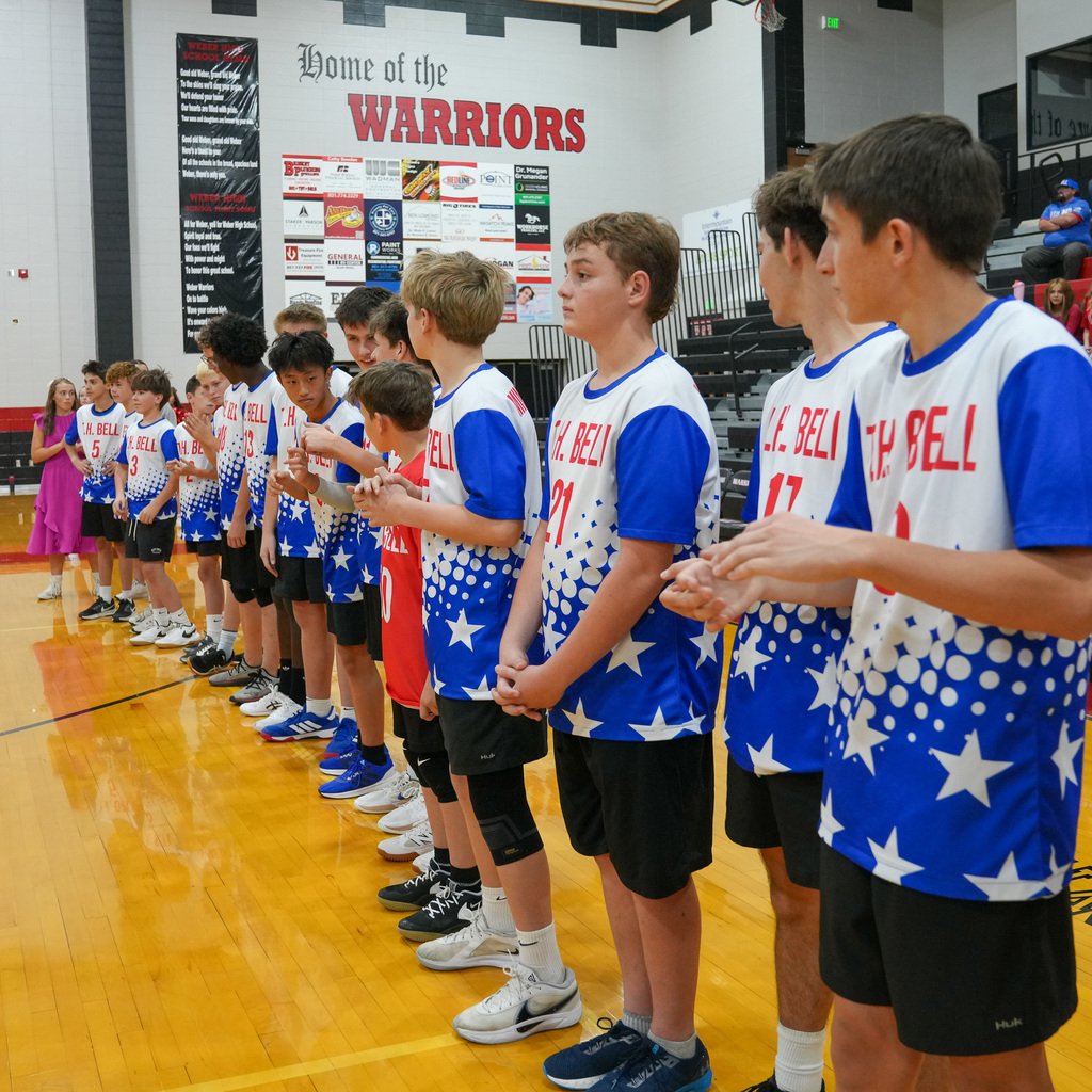 Junior high volleyball players