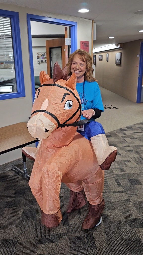 Mrs Breeding in horse costume