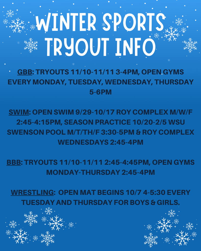 Winter Sports Tryout Information