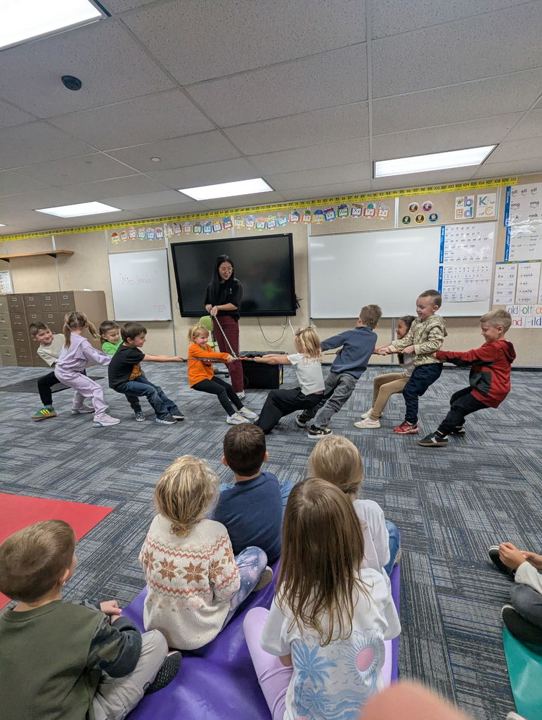 Students experimenting with push and pull