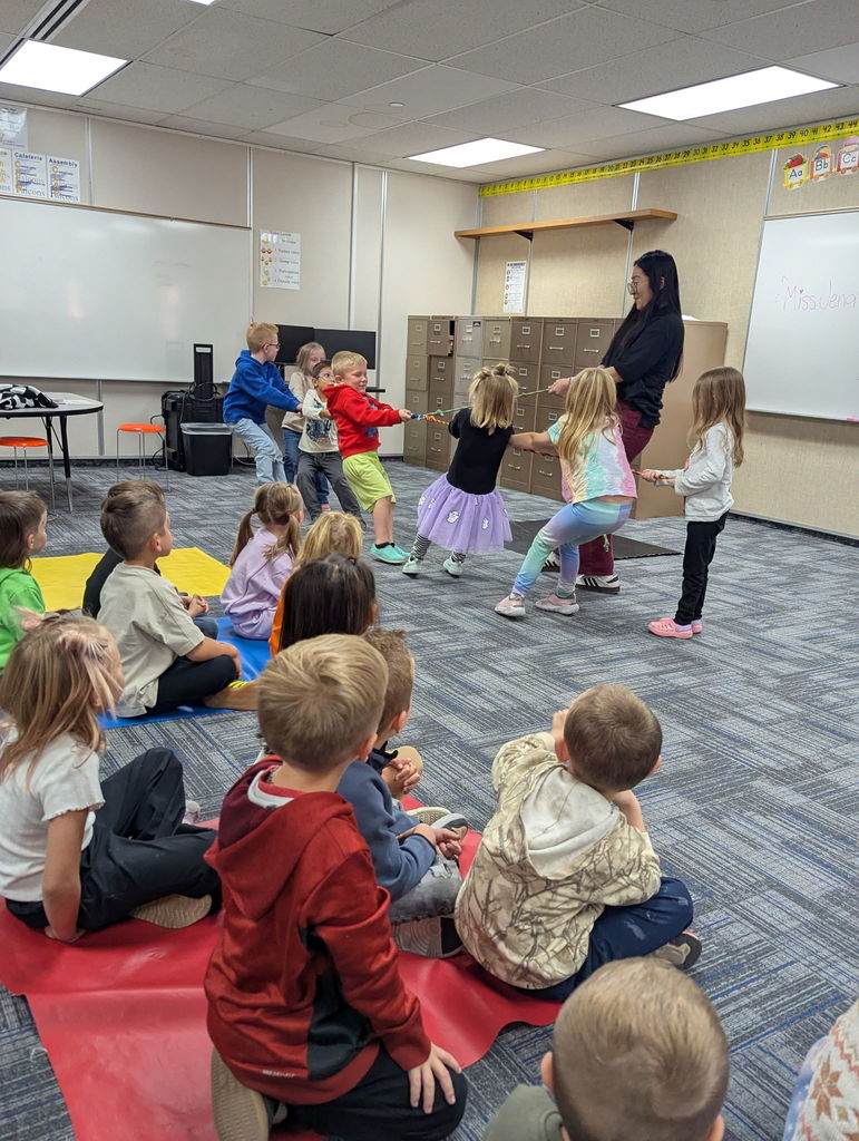 Students experimenting with push and pull