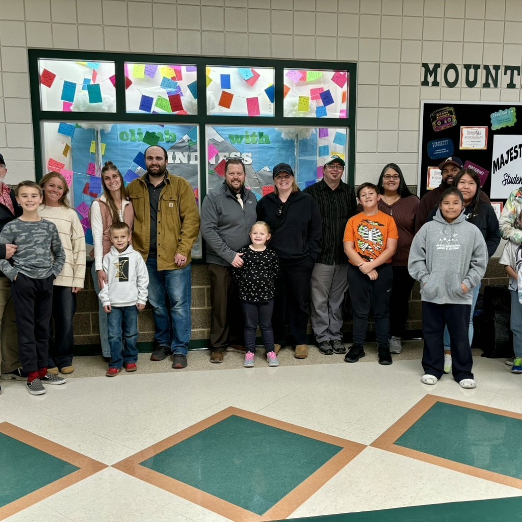Student of the month recipients and their parents
