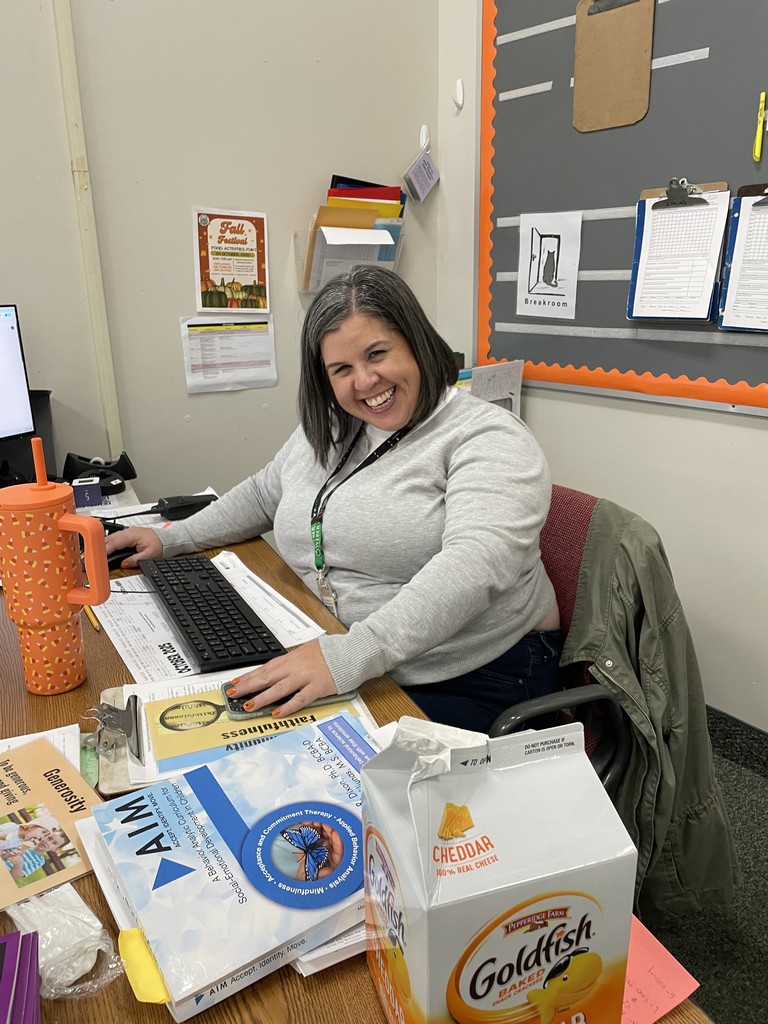 Katie working at her Desk