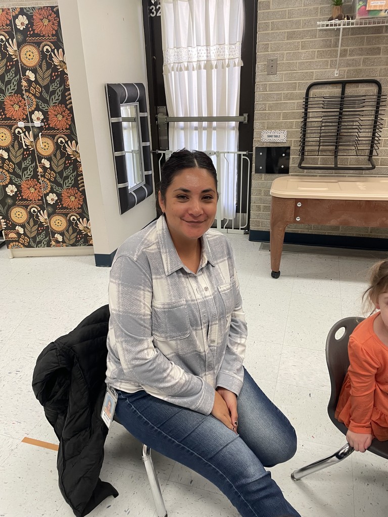 Anita working at sharing time.