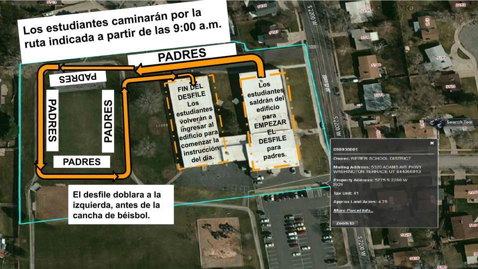 Map of the parade route in Spanish