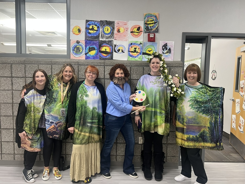 Reading Room Costumes Bob Ross and his tiny tree paintings