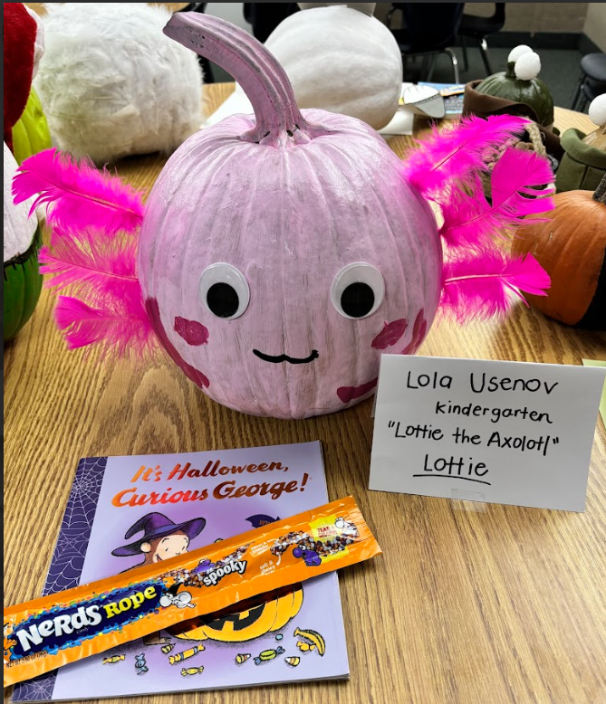 pink painted pumpkin