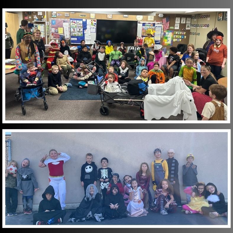 classes dressed up in costumes