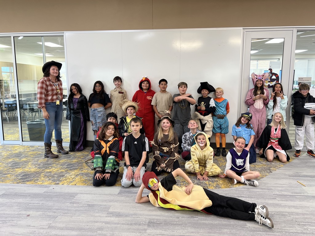 Fifth grade students dressed up for halloween