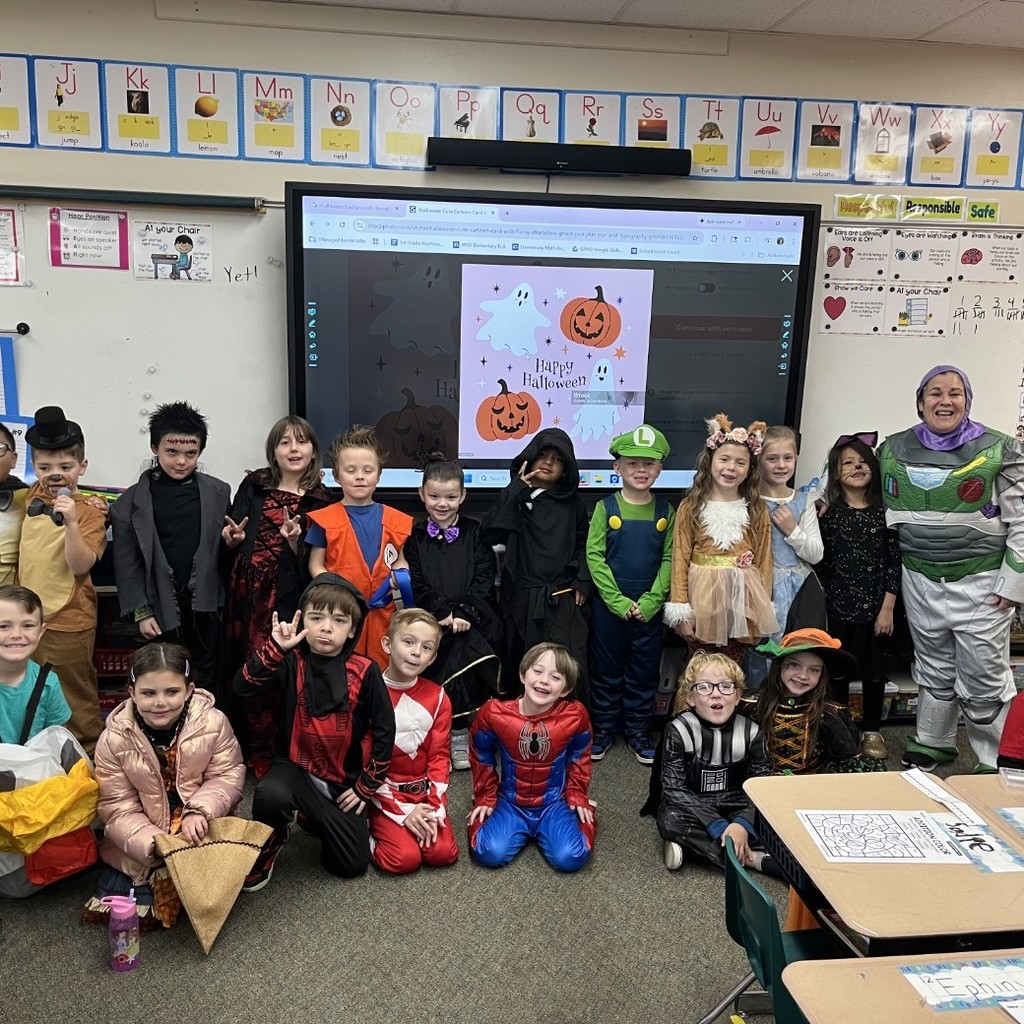 Mrs. Stoker's class in Halloween costumes