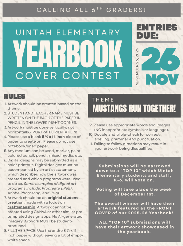 Information on the yearbook cover contest