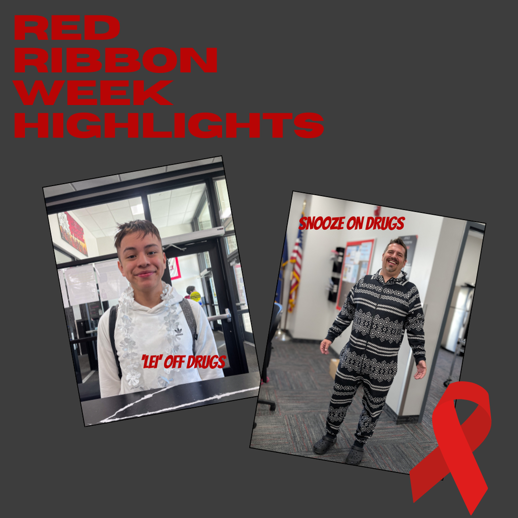 Highlight photographs from our red Ribbon Week, where we chose to 'Lei' off drugs, snooze on drugs and twinning is winning against drugs