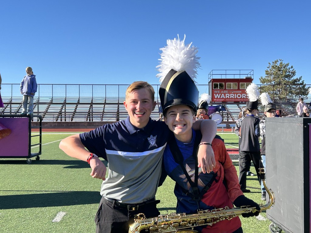 The district Marching Band, Mountain Star, performed at the Grand Opening of Trader Joe's! Some of Orion's own were there participating. 