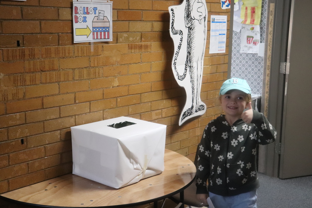 2nd graders going through the voting process